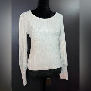SHEIN Cream Crew Neck Cable-Knit Sweater